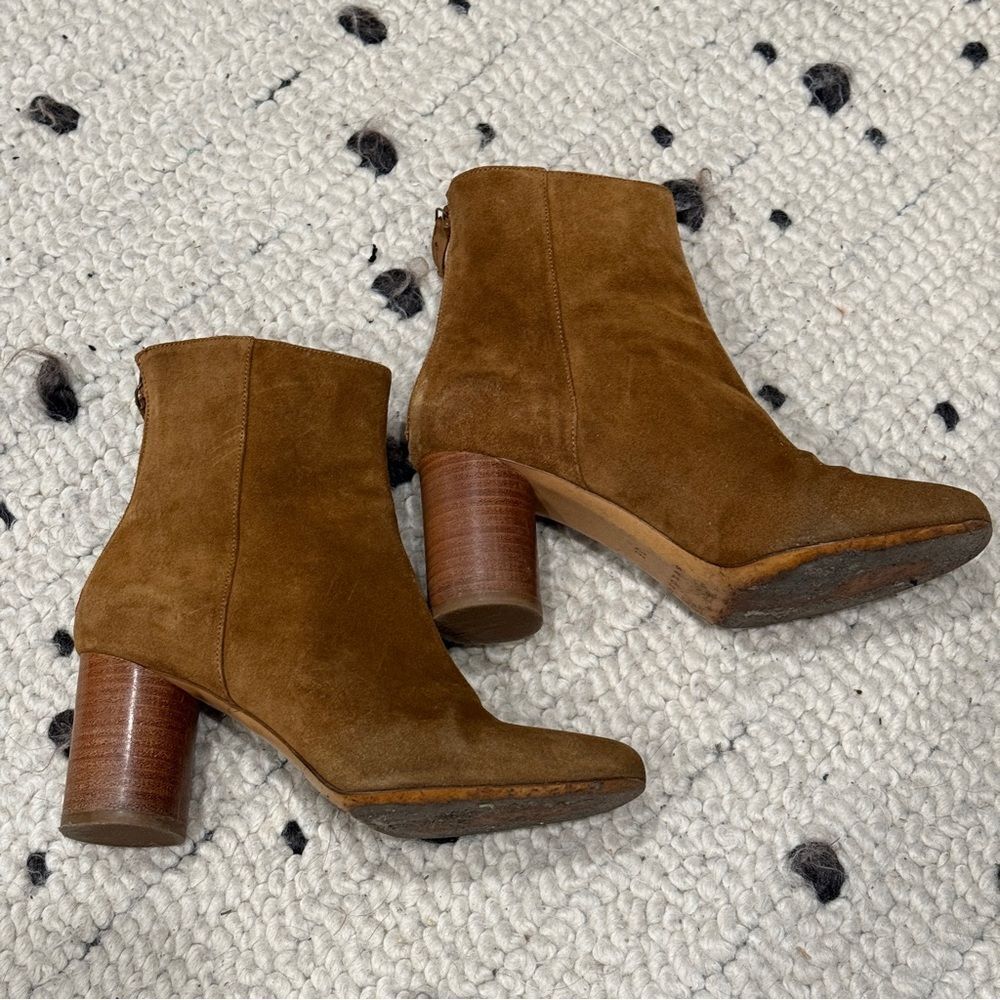Sandro Paris Sancha Suede Booties 38 Western Boho Rodeo